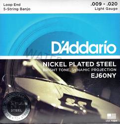 D'Addario Banjo strings 5-string 09-20 EJ60NY