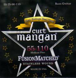 Curt Mangan stainless wound medium plus bass strings 55-110