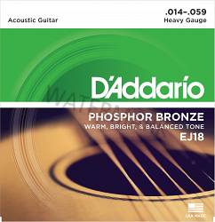 D'Addario phosphor acoustic guitar strings ej18 14-59