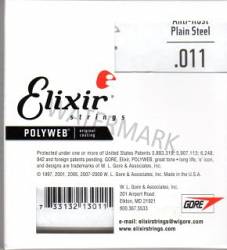011 Elixir plain steel Polyweb single string 4 pack