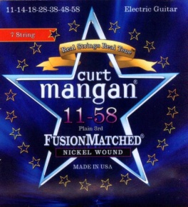 Curt Mangan electric guitar strings 7 string nickel wound 11-58