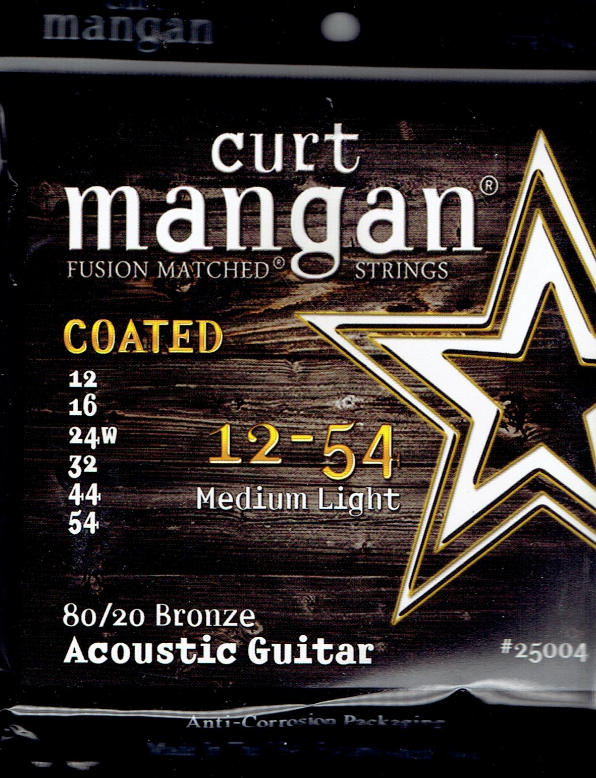 Curt Mangan coated acoustic guitar strings 80/20 bronze