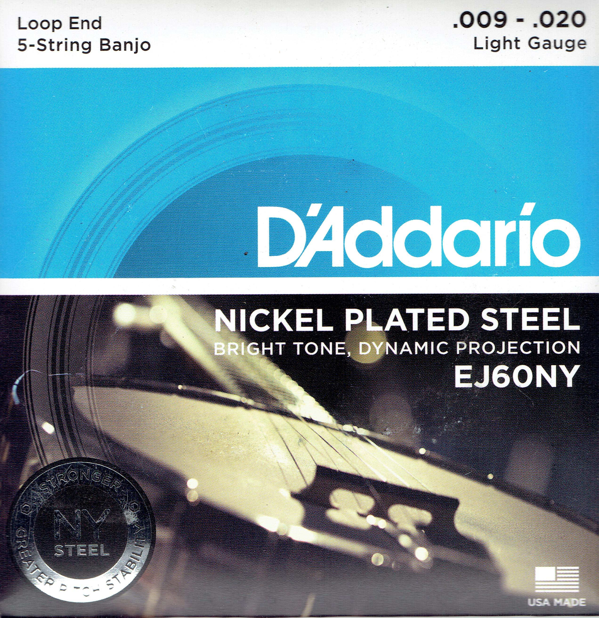 D\'Addario Banjo strings 5-string 09-20 EJ60NY