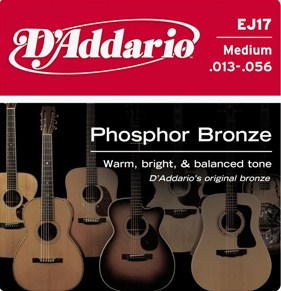 D\'Addario phosphor bronze acoustic  guitar strings ej17 13.56