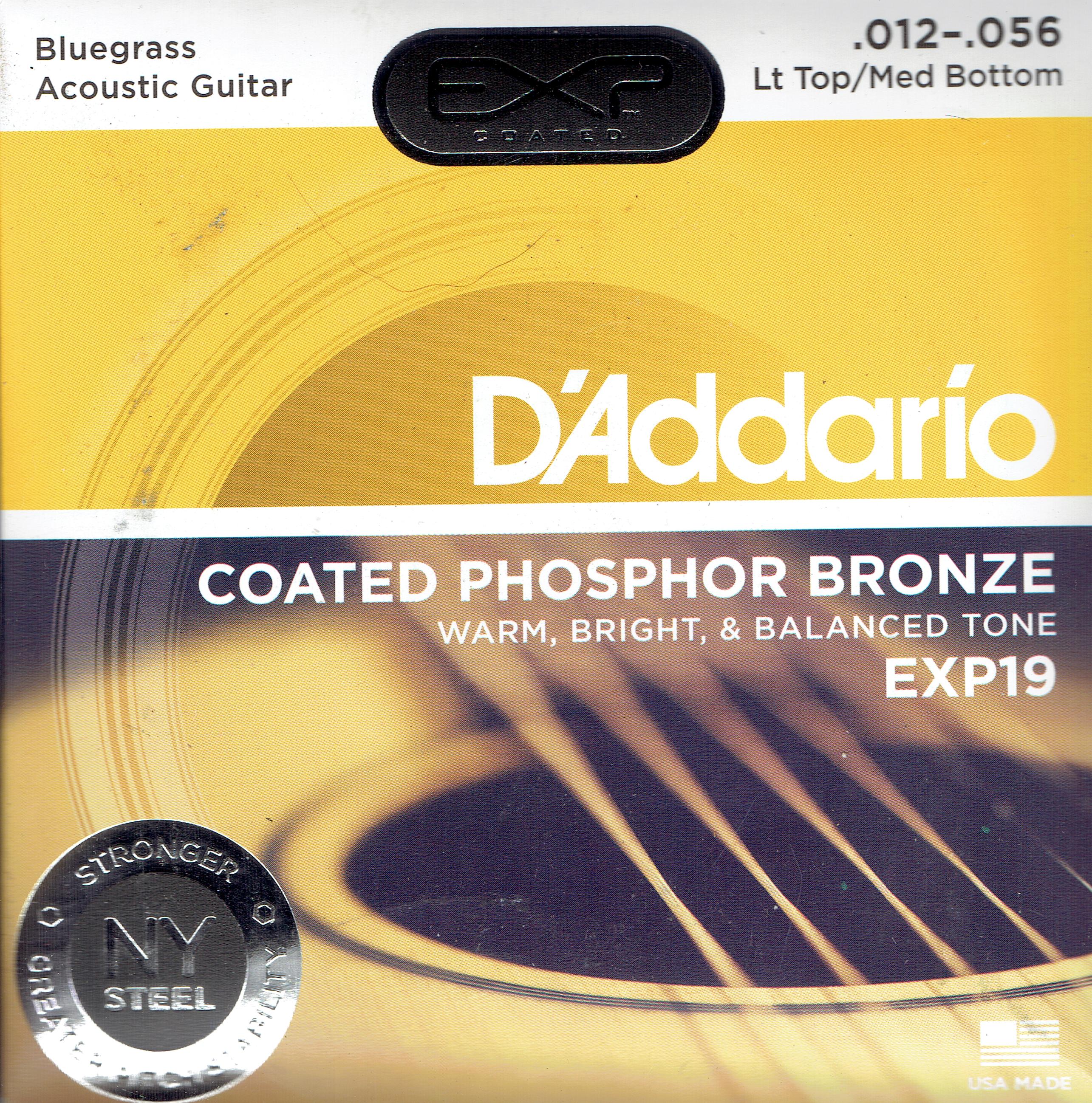 D\'Addario Phosphor bronze acoustic coated guitar strings 12-56