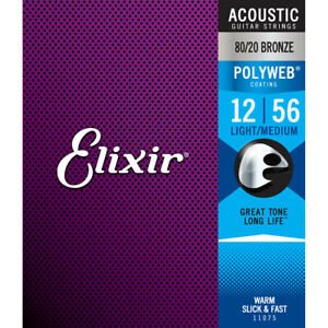 Elixir polyweb 80/20 bronze guitar strings 12-56