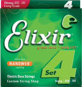 Elixir Nanoweb Heavy Bass Guitar Strings 50-105