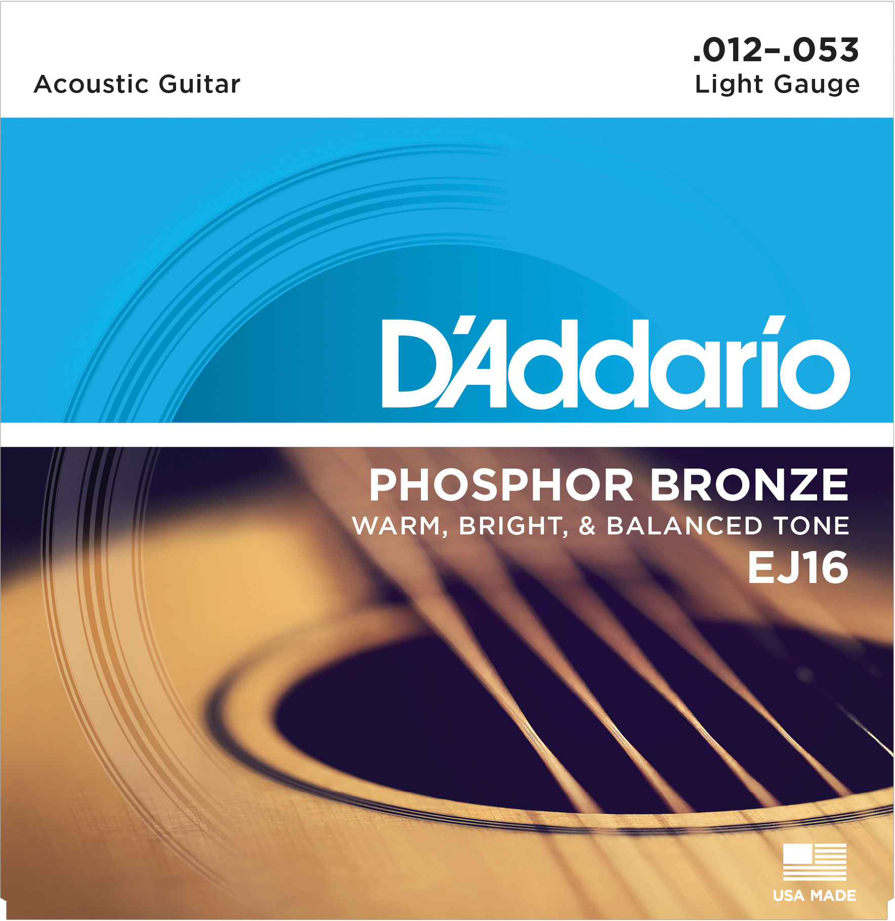 D\'Addario Phosphor Bronze Acoustic guitar strings 12-53 ej16