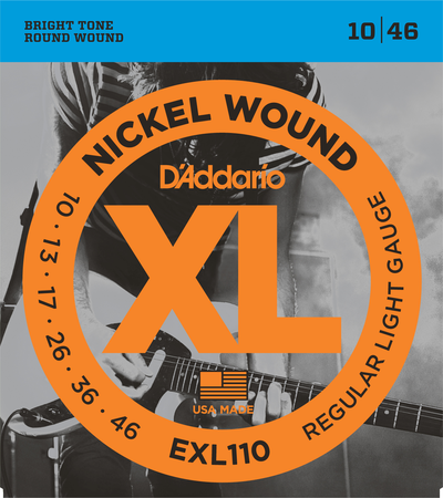 D\'Addario nickel wound guitar strings 10-46 EXL110