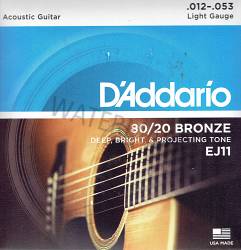 D'Addario 80/20 bronze acoustic guitar strings 12-53 EJ11