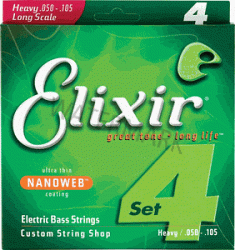 Elixir Nanoweb Heavy Bass Guitar Strings 50-105