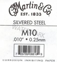 10 Martin Guitar strings silvered steel single string